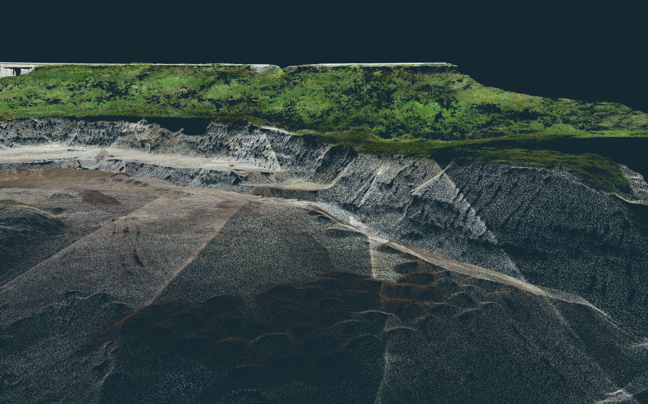 Klassifizierte Punktwolke in der 3Dsurvey Photogrammetrie-Software