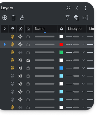 Ebenen und Zeichnungsinhalte in BricsCAD verwalten