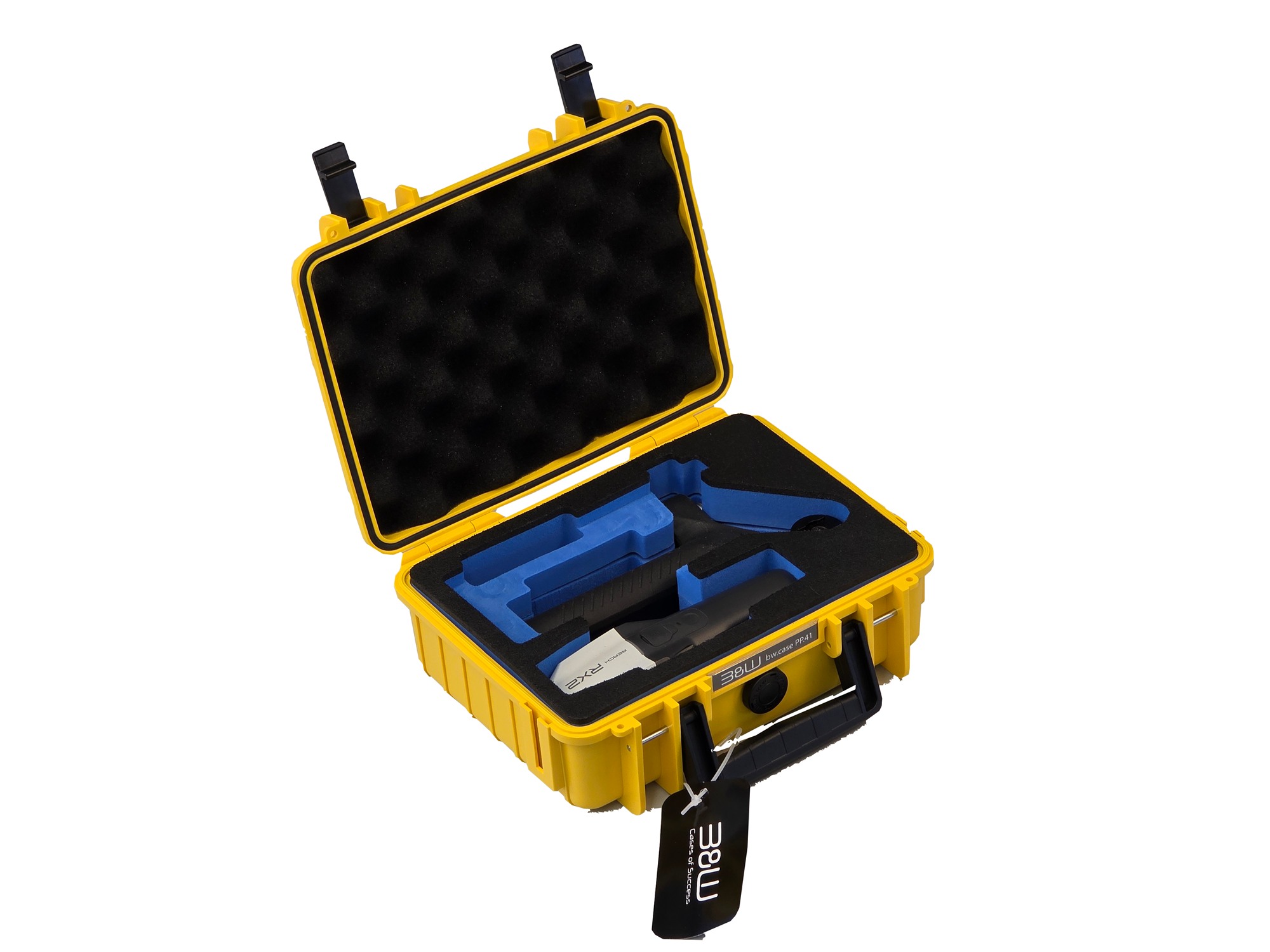 CADdy Scanning-Koffer mit Emlid Reach RX2 und Handle in schräger Vorderansicht